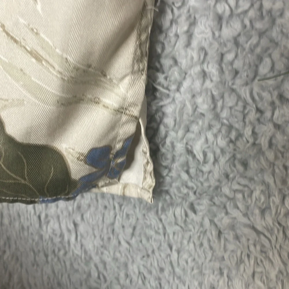 Jos A Bank Mens Shirt Large Blue Brown Button‎ Up Hawaiian Silk Vacation Floral